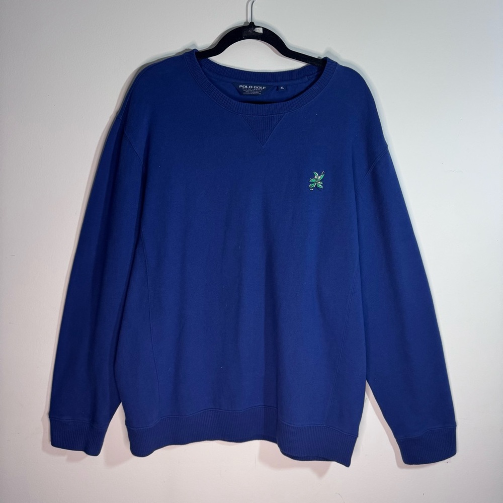 Polo Golf Ralph Lauren Blue Crewneck Sweatshirt XL Country Club Logo